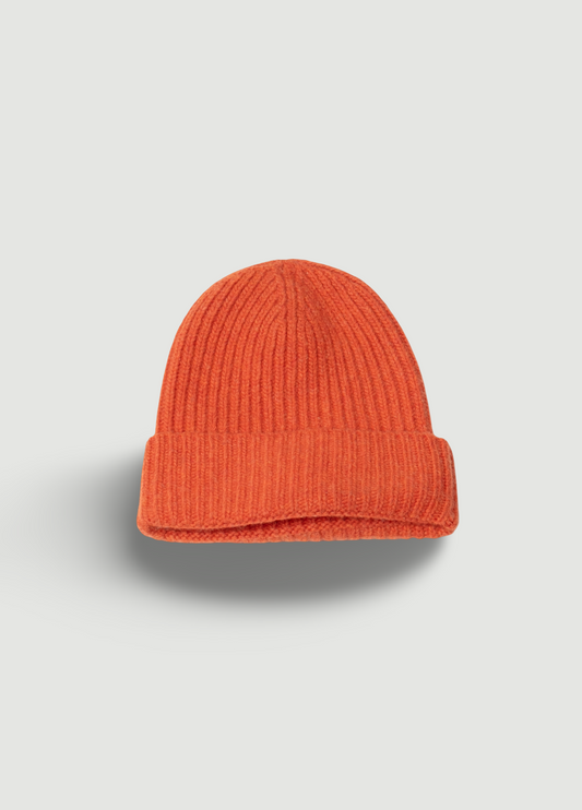 Gorro canalé naranja