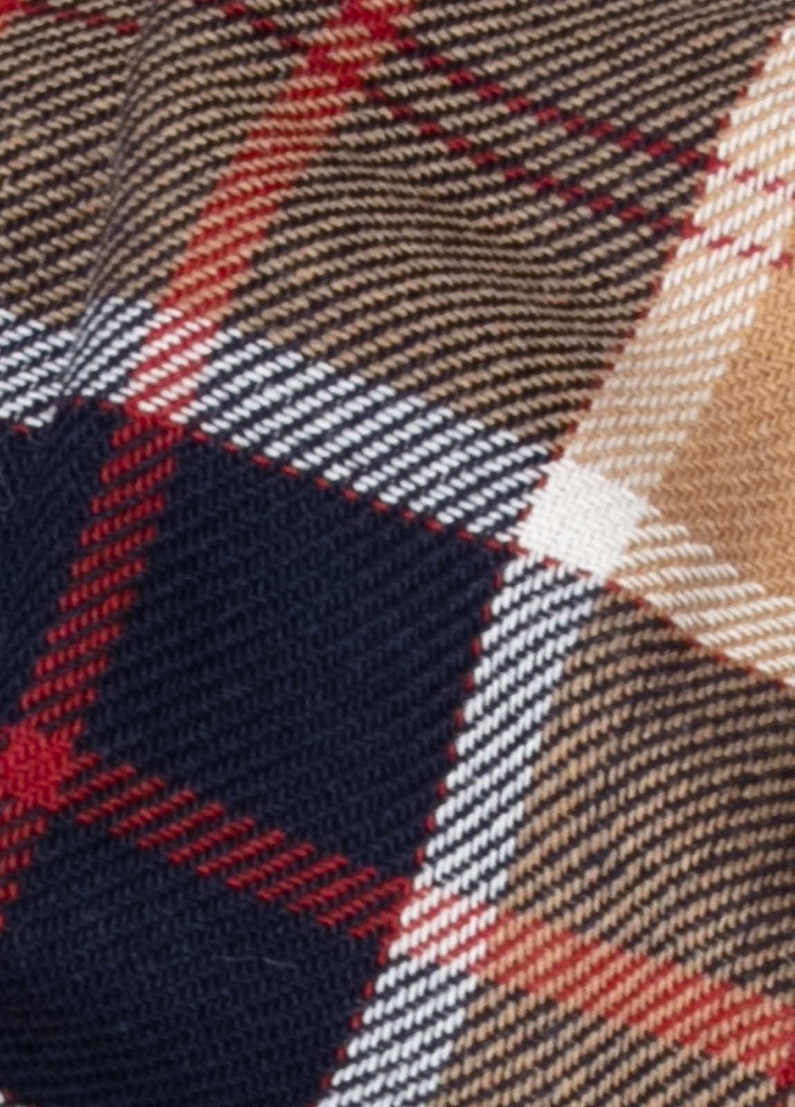 Bufanda cuadros marino y tostado