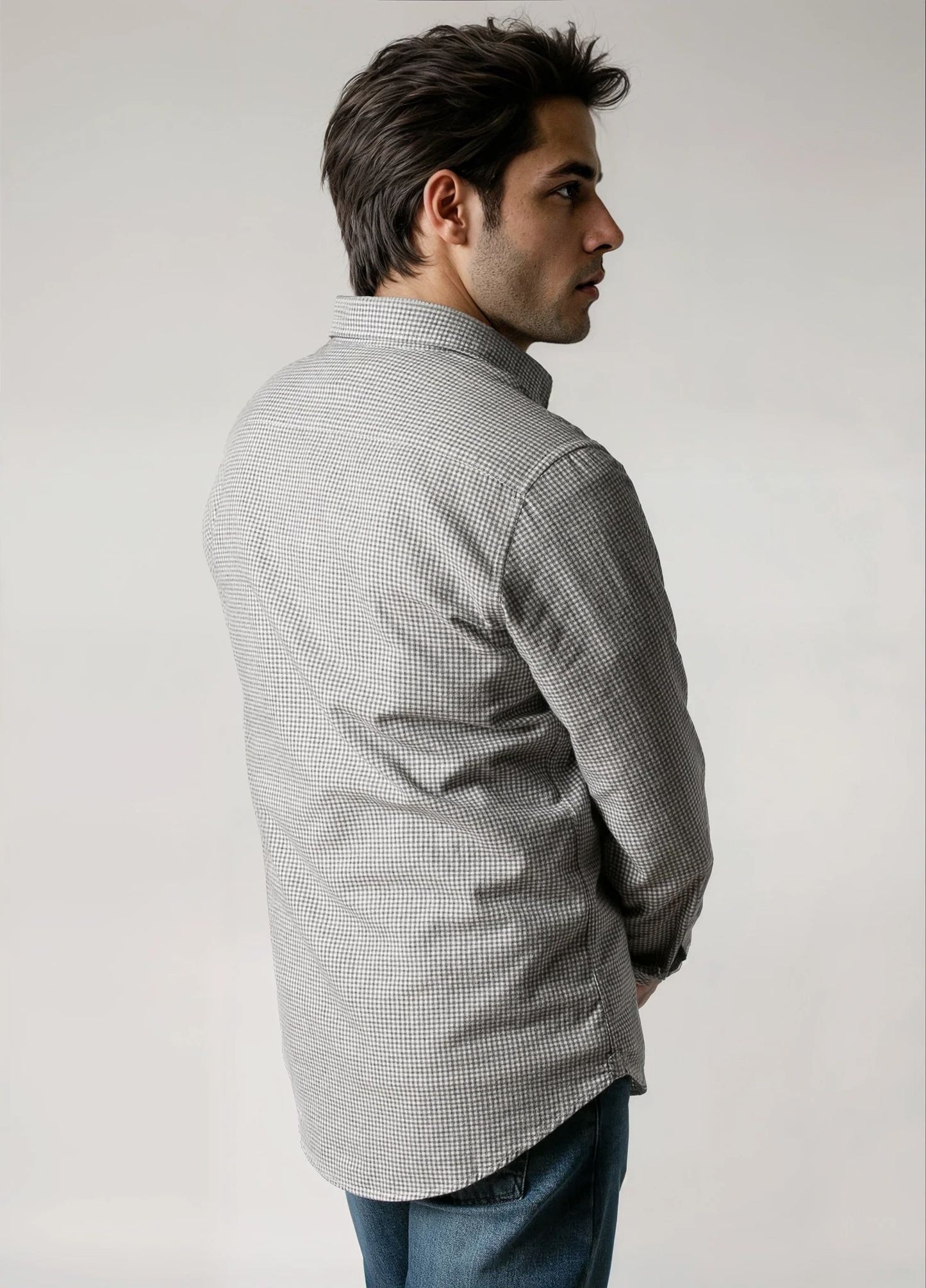 Camisa sport cuadrito gris