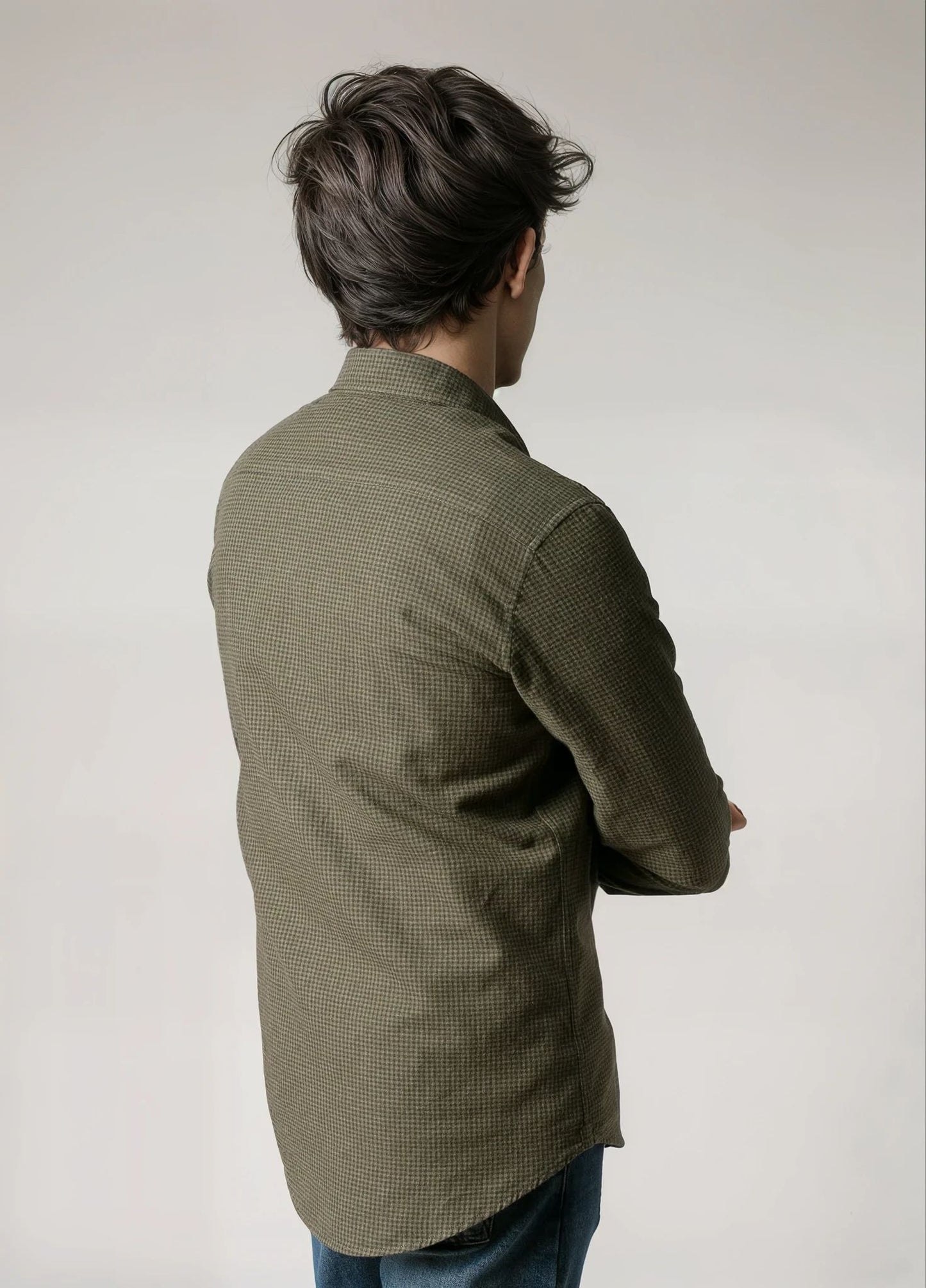 Camisa sport cuadritos verde