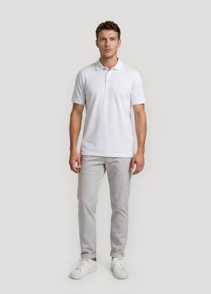 Pantalón casual chino gris perla