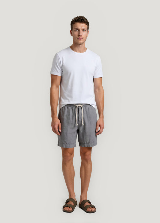 Bermuda jogger lino plomo