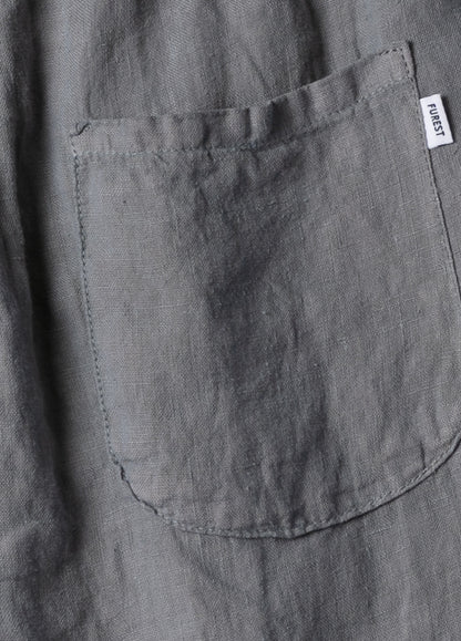 Lead-colored linen jogger shorts