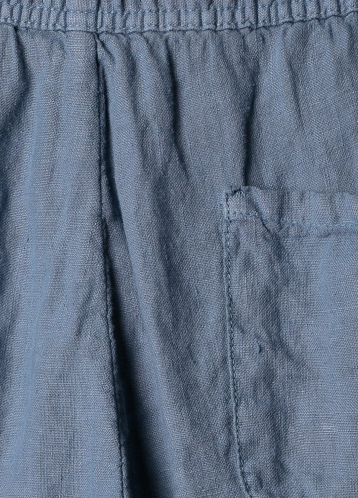 Blue linen jogger shorts