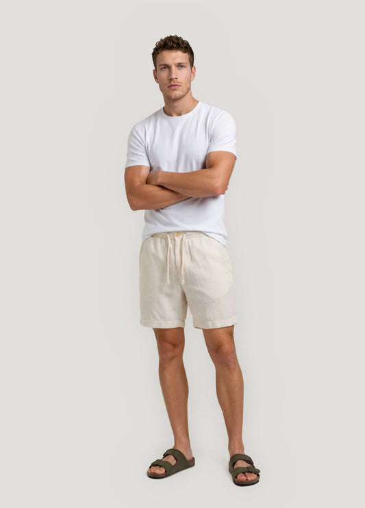 Bermuda jogger lino crudo