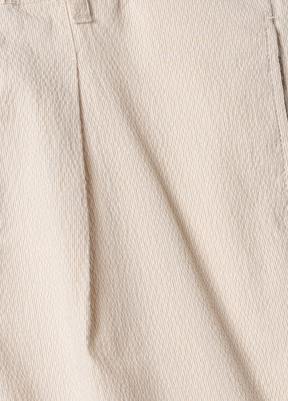 Beige seersucker Bermuda shorts
