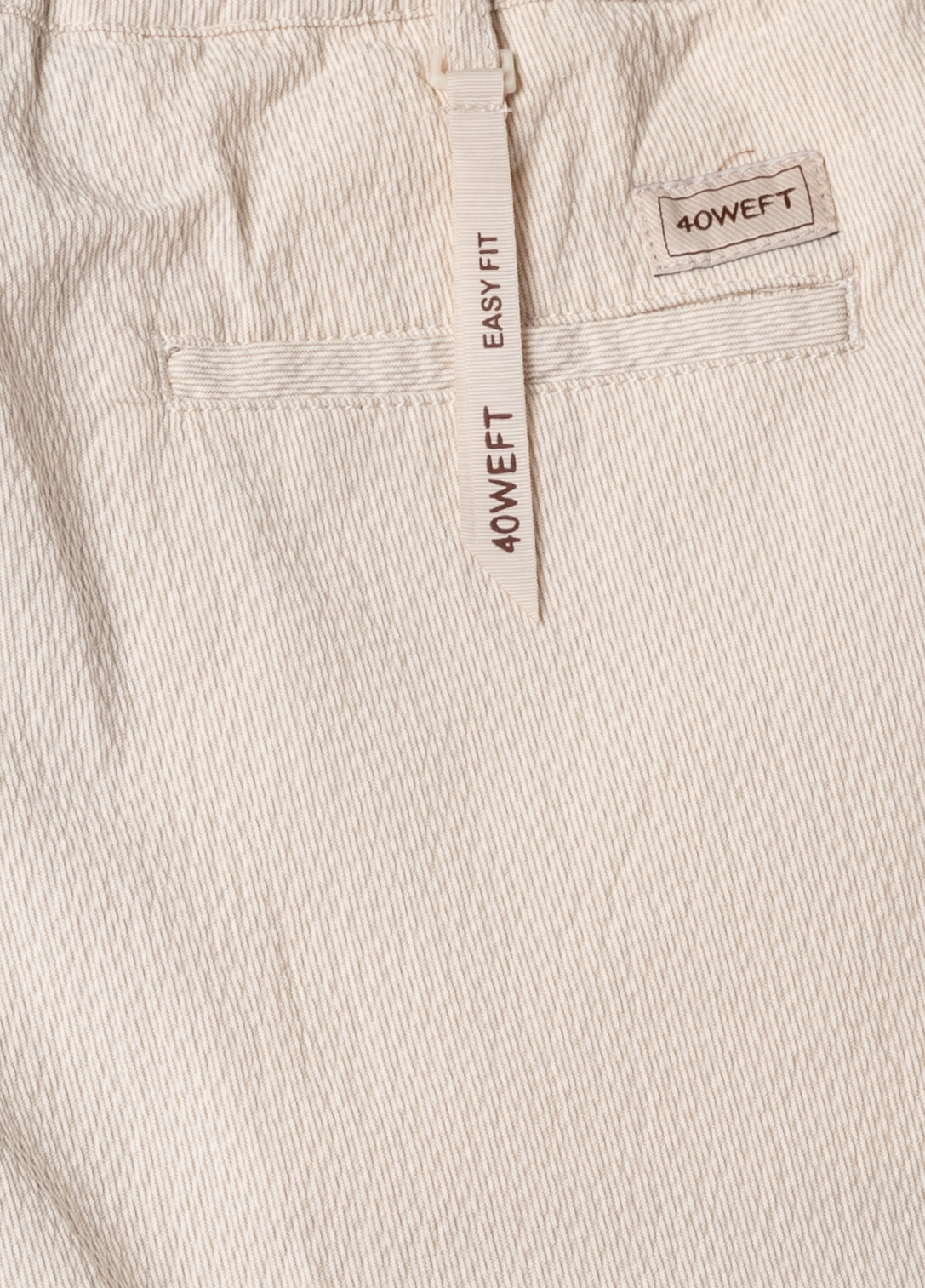 Beige seersucker Bermuda shorts