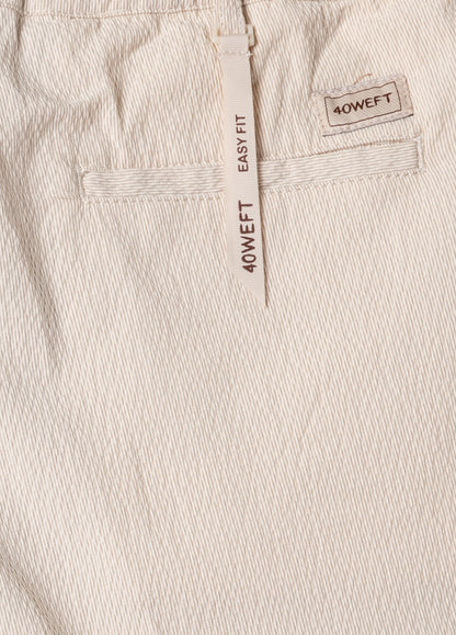 Beige seersucker Bermuda shorts