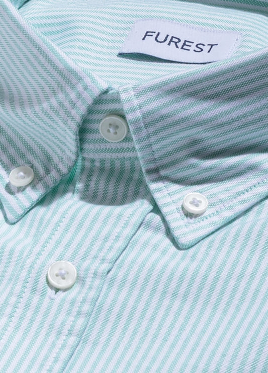 Camisa sport oxford rayas verde manzana