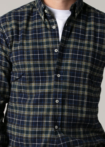 Ink blue checkered sport shirt