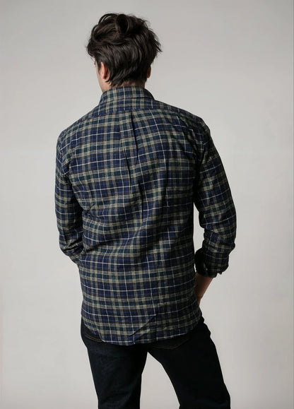 Ink blue checkered sport shirt