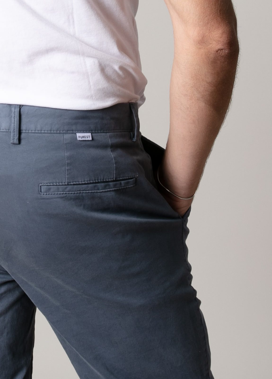 Beige gabardine chino pants
