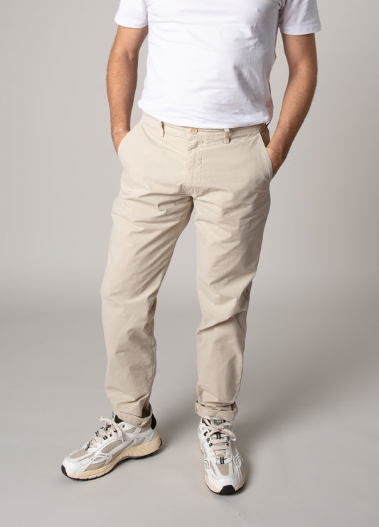Beige gabardine chino pants