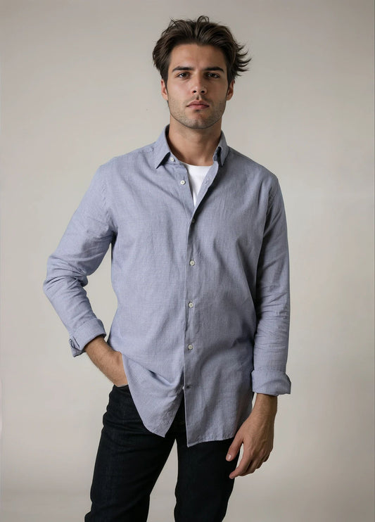 Blue houndstooth sport shirt