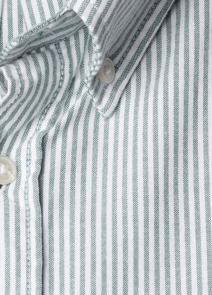Green striped oxford shirt