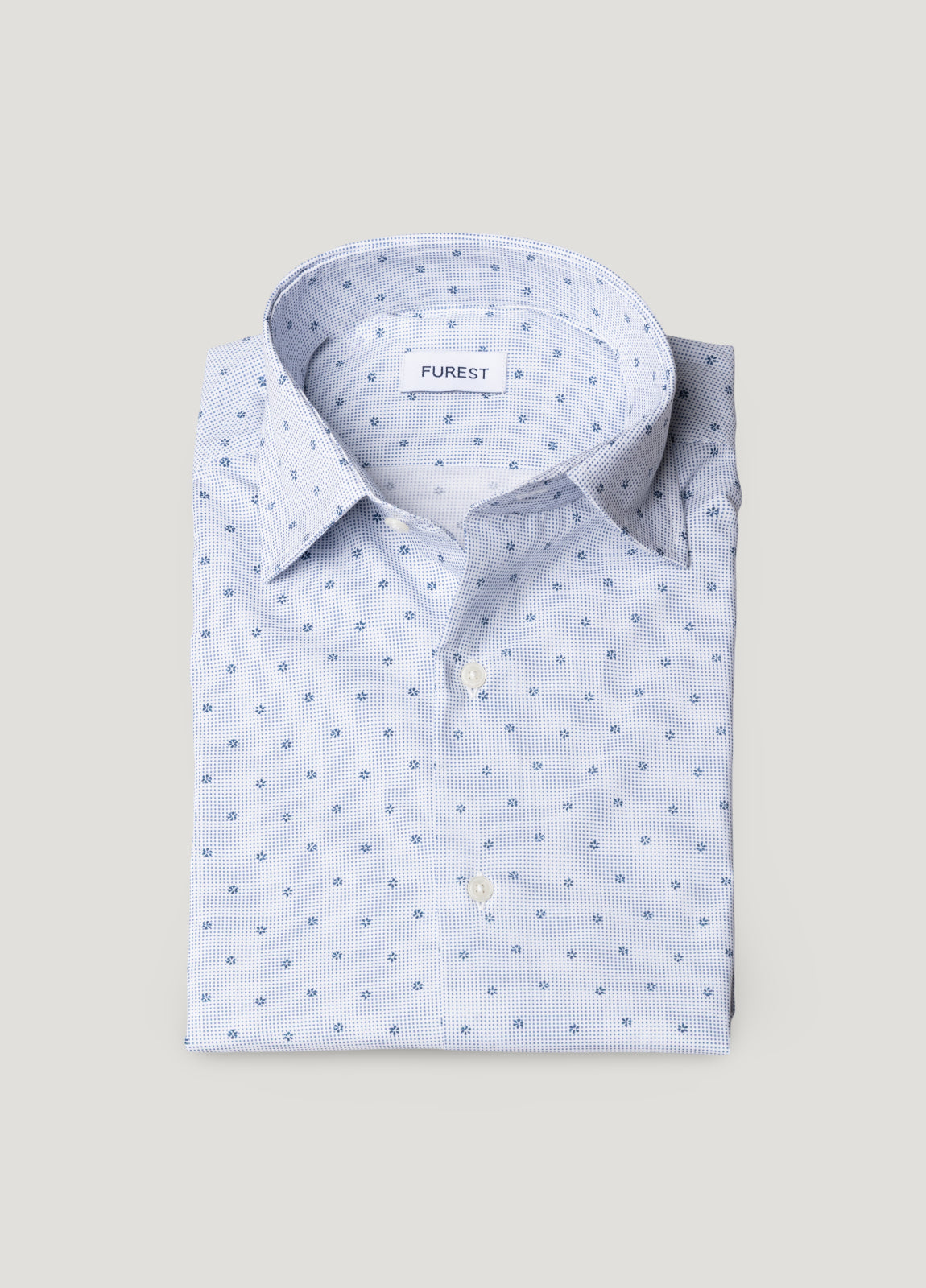 Blue micro-pattern shirt