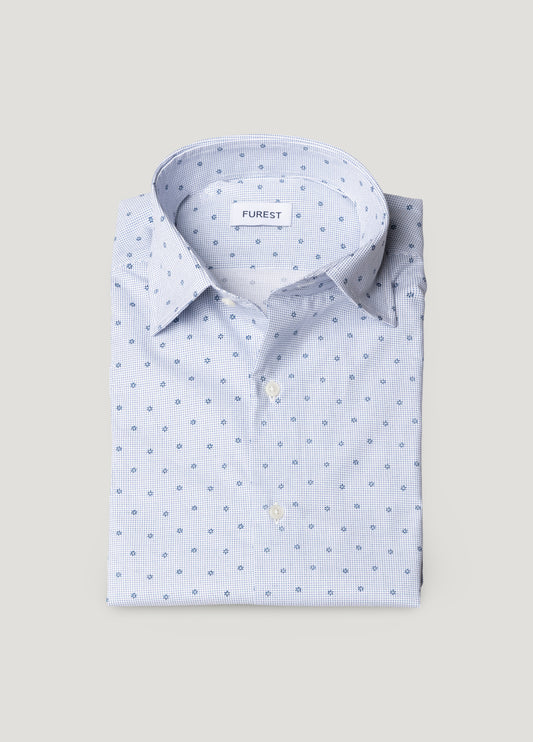 Camisa sport microdibujo azul