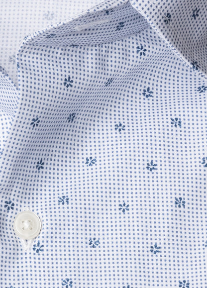 Blue micro-pattern shirt