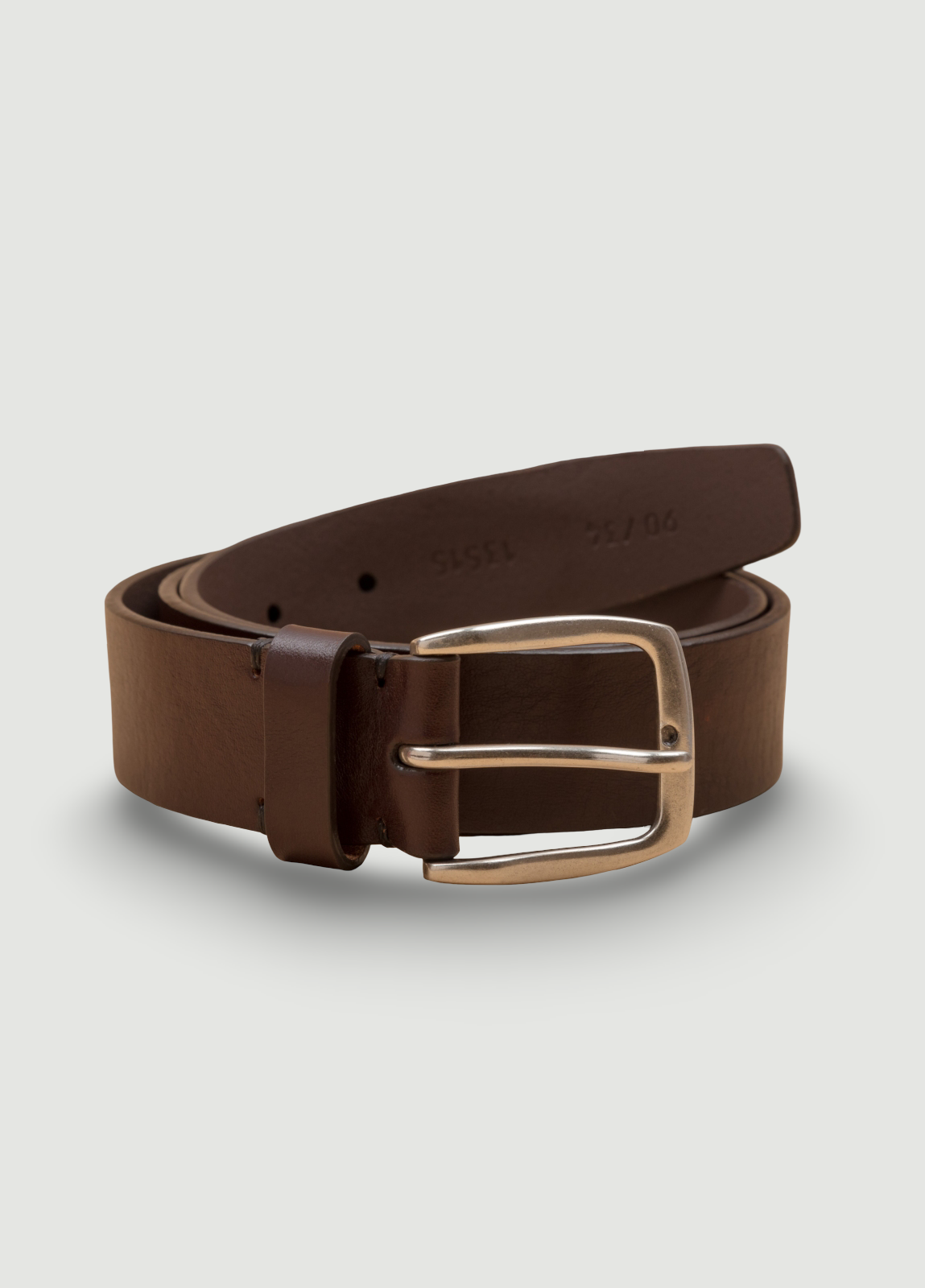 Cinturón sport piel lisa marrón