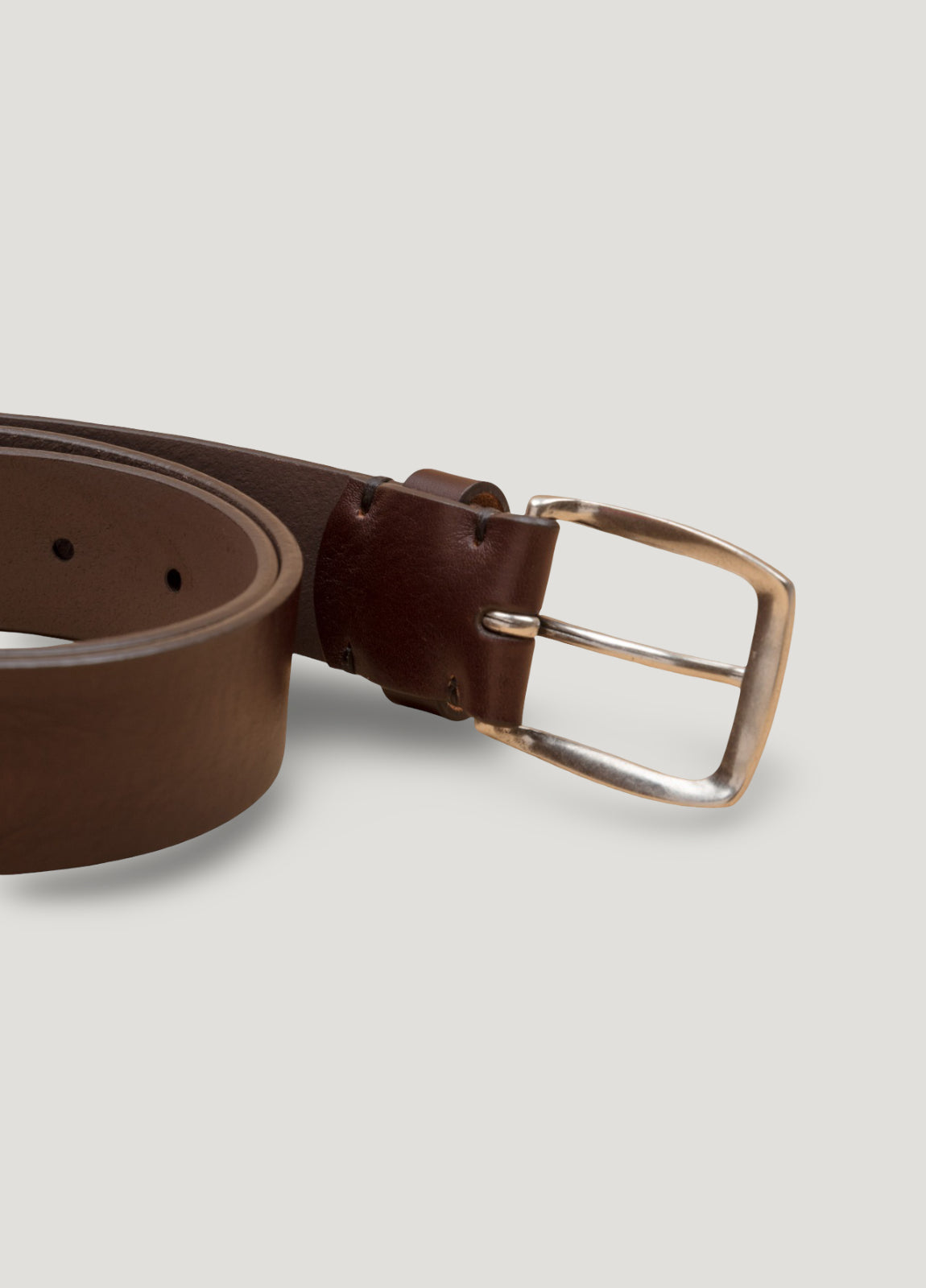 Cinturón sport piel lisa marrón
