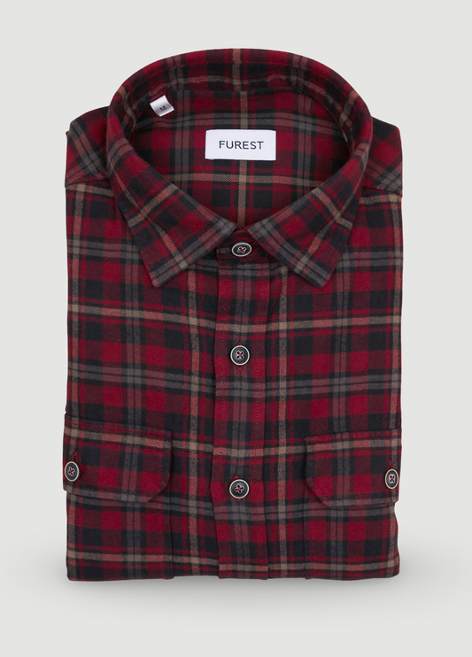 Maroon checked sport shirt