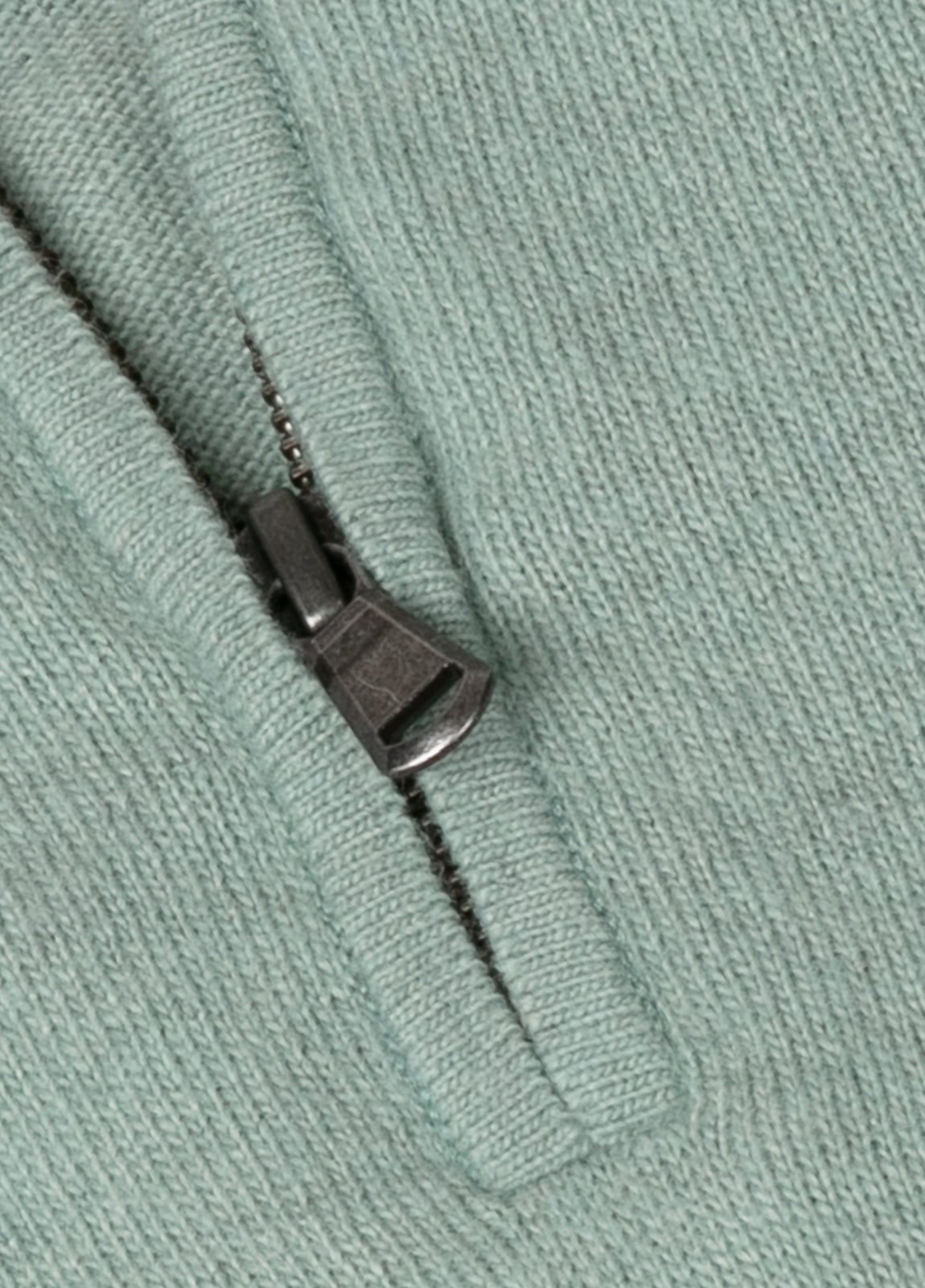 Jersey cuello zip lana verde agua