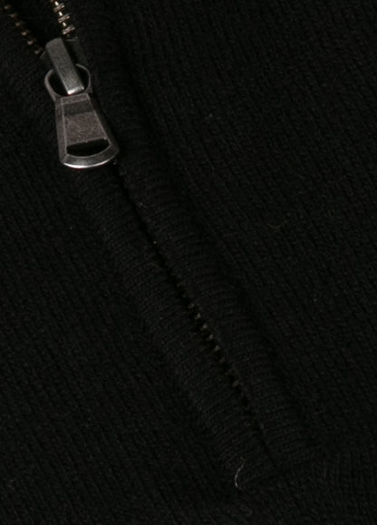 Jersey cuello zip lana negro