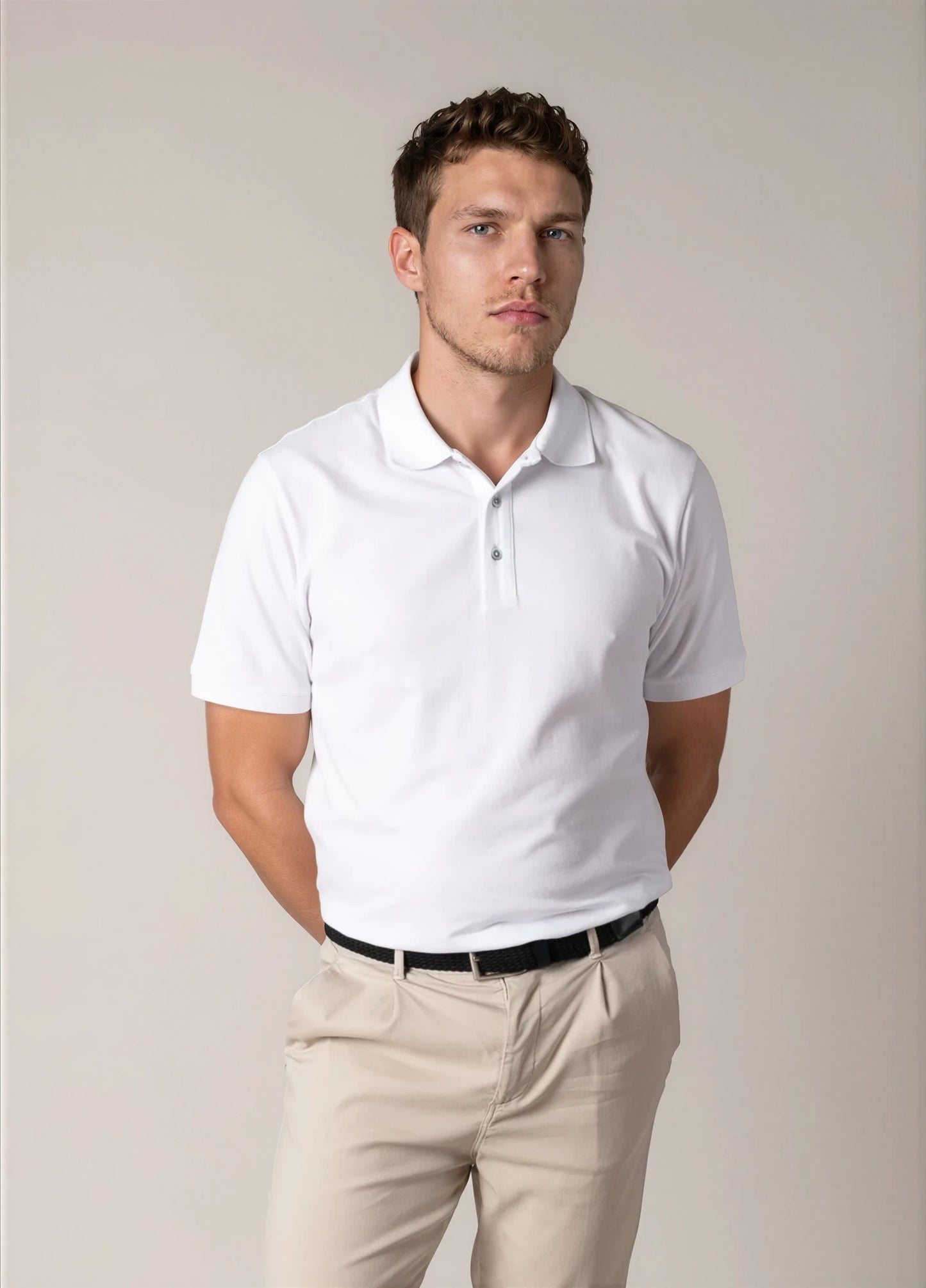 Polo manga corta piqué  blanco