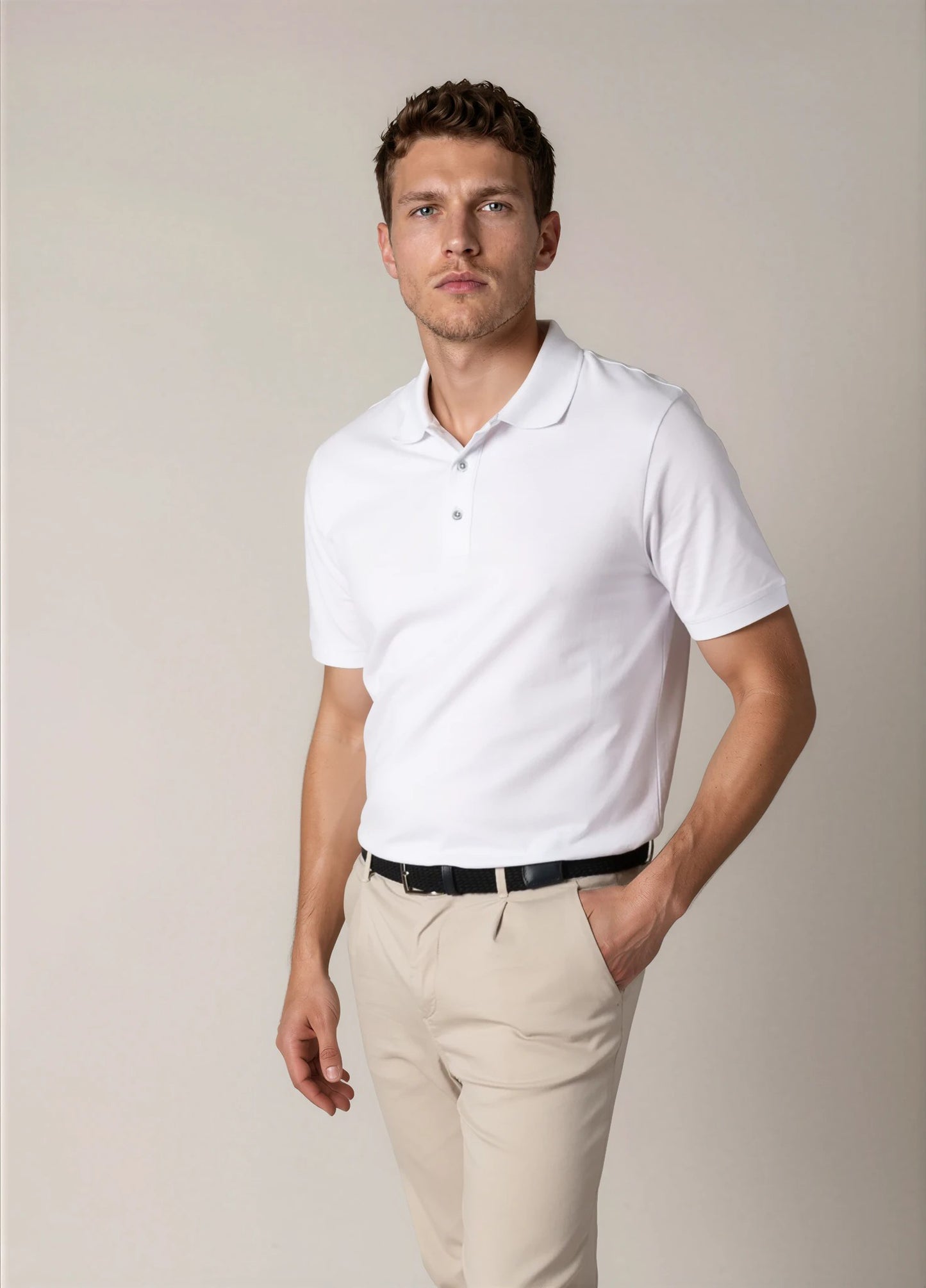 Polo manga corta piqué  blanco