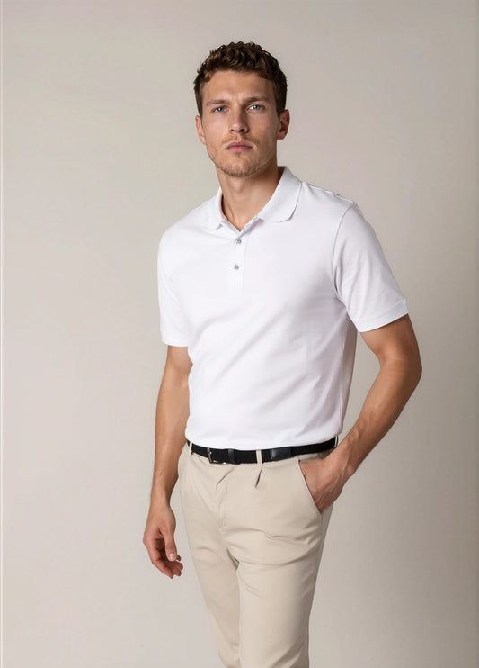 Polo manga corta piqué  blanco
