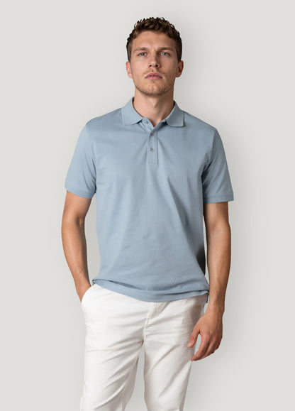 Polo manga corta  pique celeste