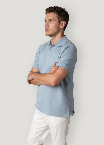 Polo manga corta  pique celeste