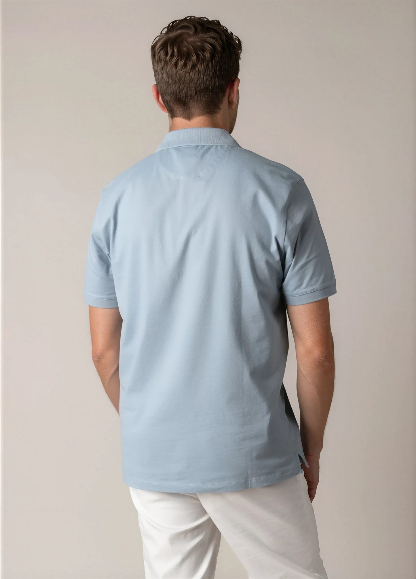 Polo manga corta  pique celeste