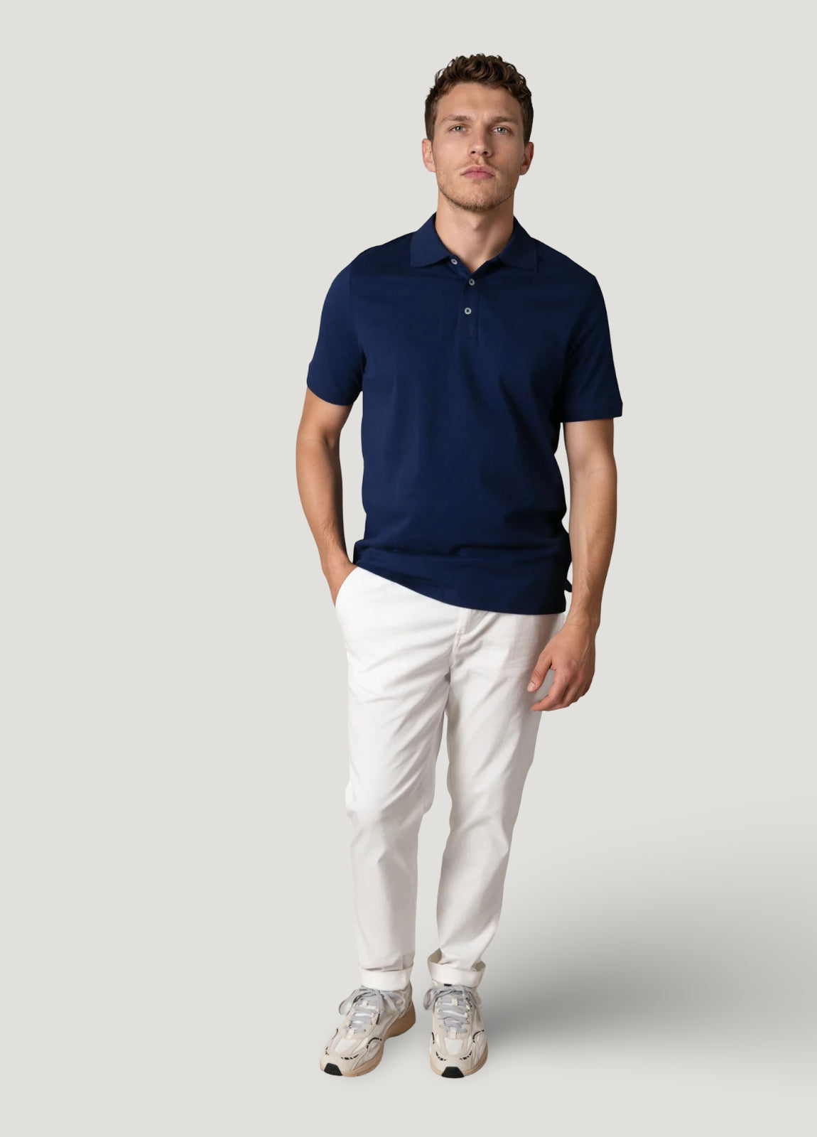 Polo manga corta piqué  azul