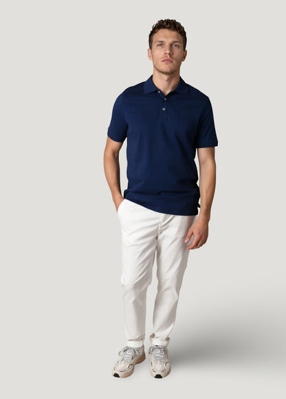 Polo manga corta piqué  azul