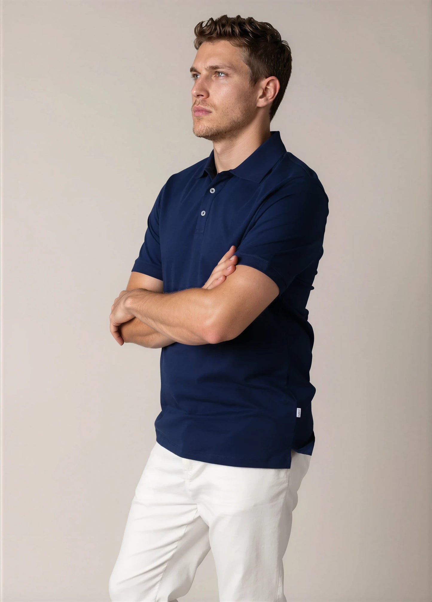 Polo manga corta piqué  azul