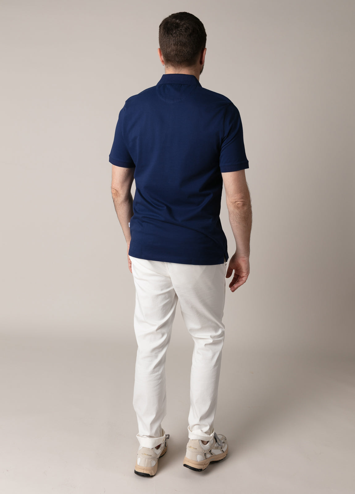 Polo manga corta piqué  azul