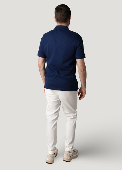 Polo manga corta piqué  azul