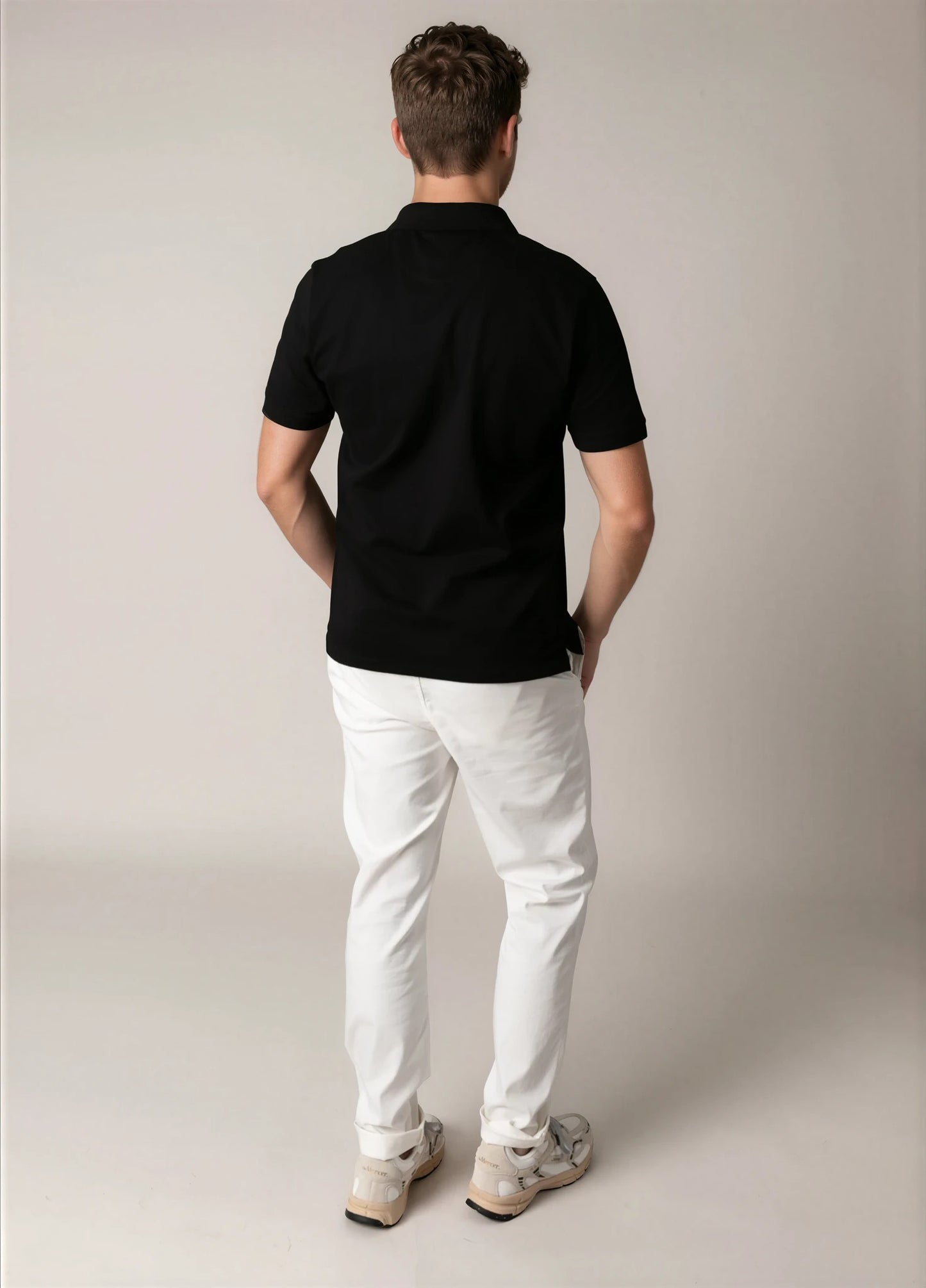 Polo manga corta piqué  negro