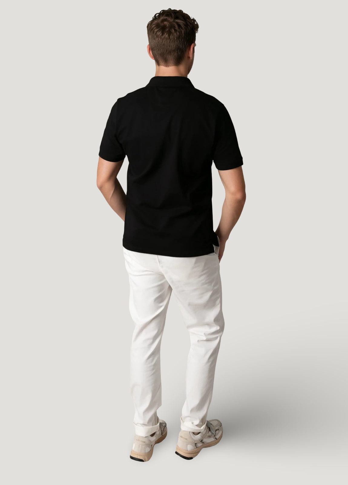 Polo manga corta piqué  negro