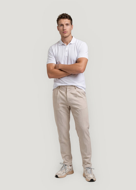 Pantalón sport seersucker beige