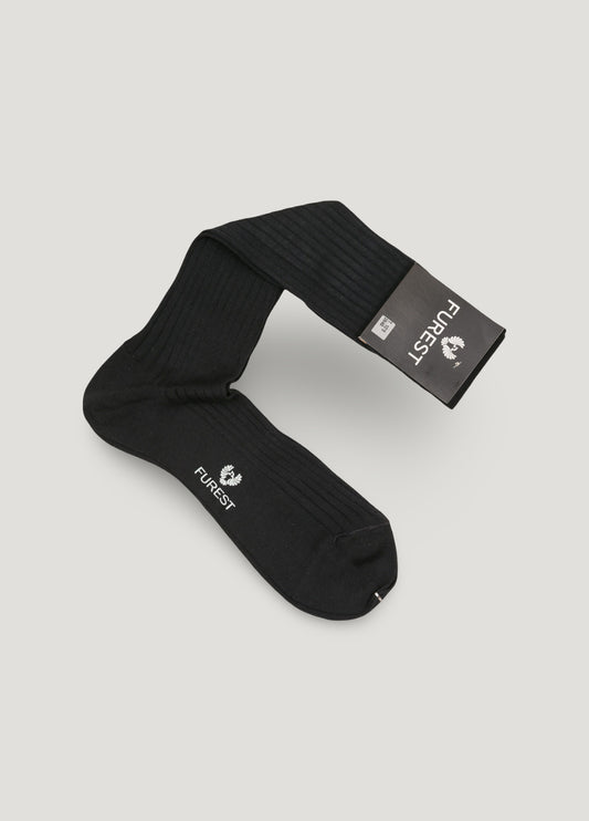 Dark grey long sock made of Scottish yarn