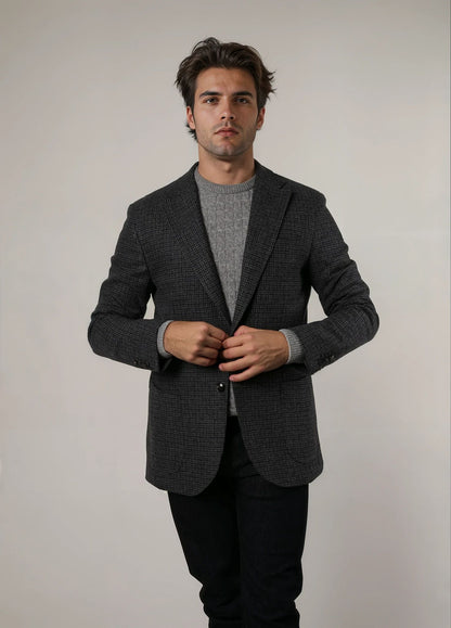 Grey checked blazer
