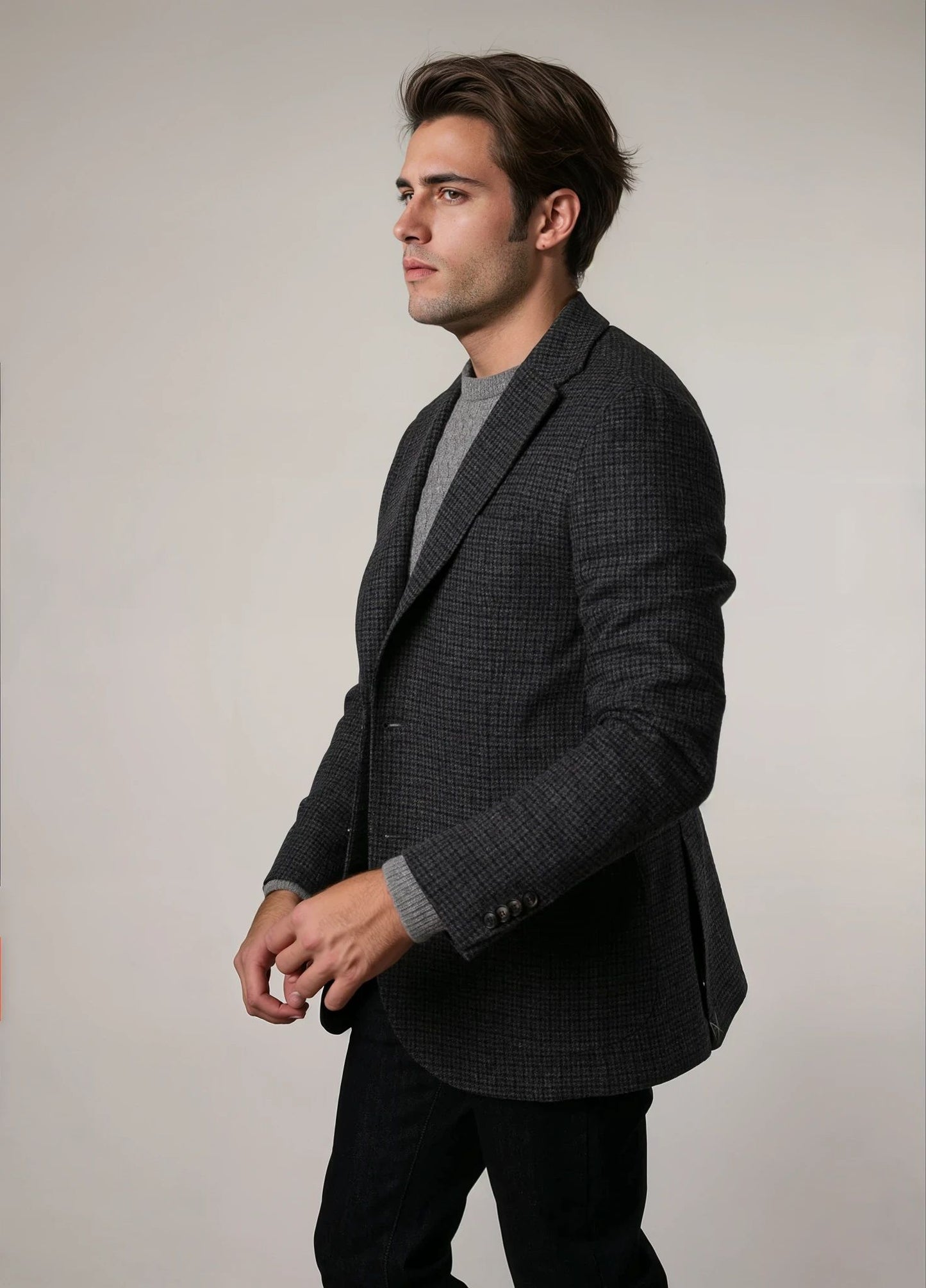 Americana vestir cuadros gris