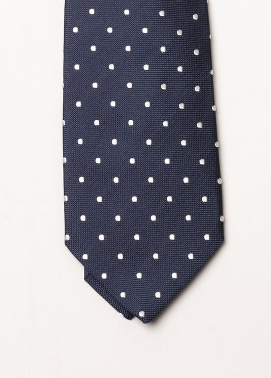 Corbata vestir topitos azul oscuro