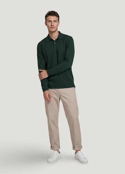 Polo manga larga piqué verde