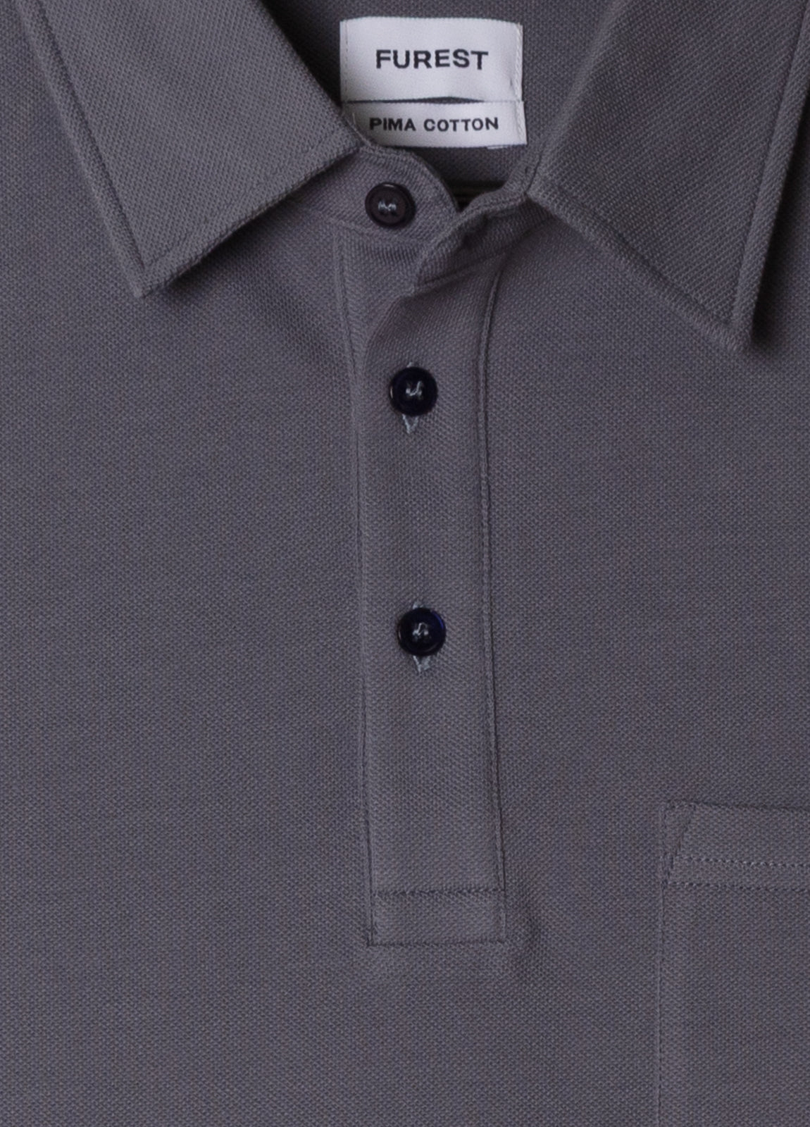 Polo manga corta algodón pima azul plomo