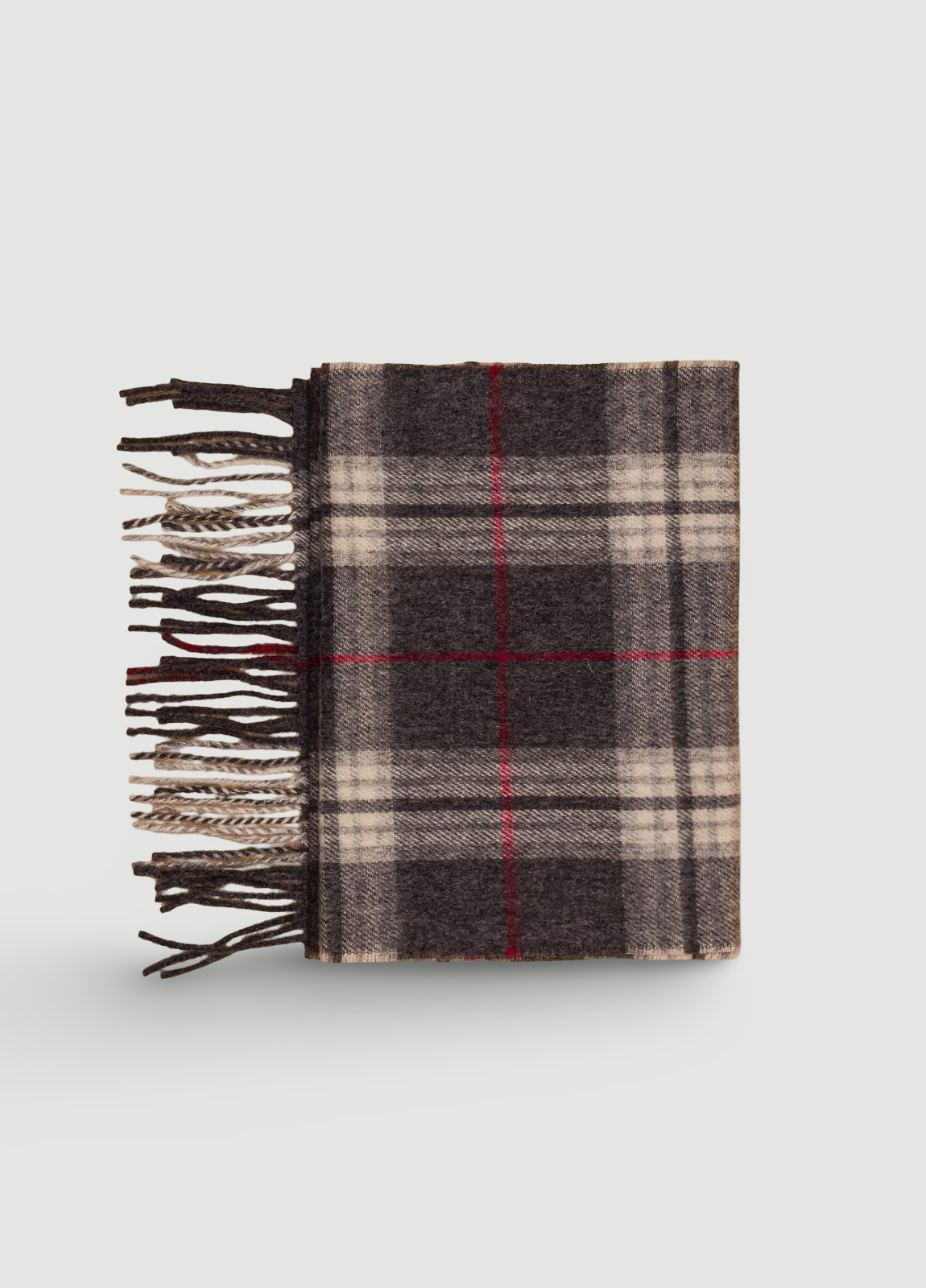 Bufanda lana cuadros marino y marrón