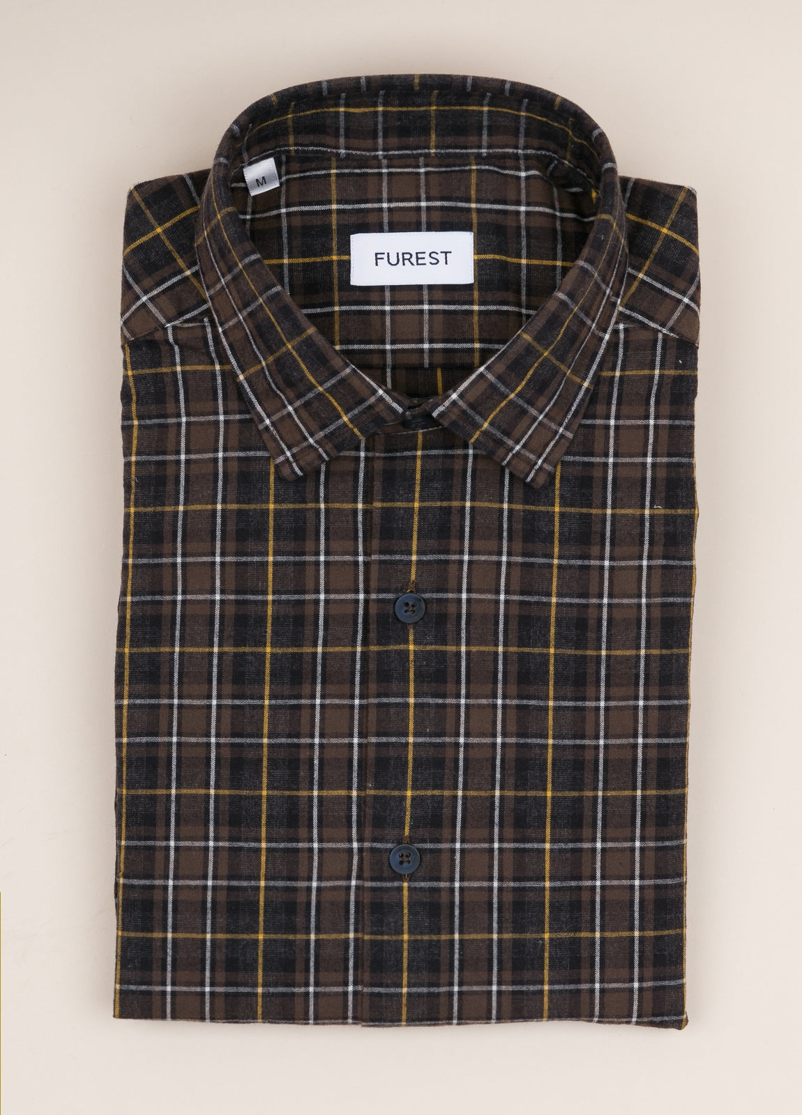 Camisa sport cuadros marrón