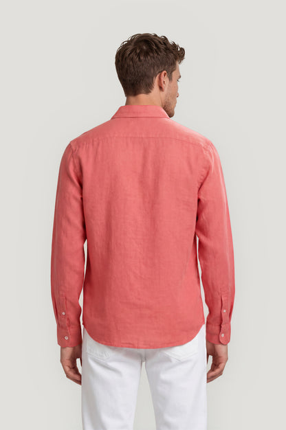 Camisa sport lino coral
